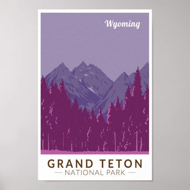Grand Teton National Park Teton Range Travel Art Poster (Front)