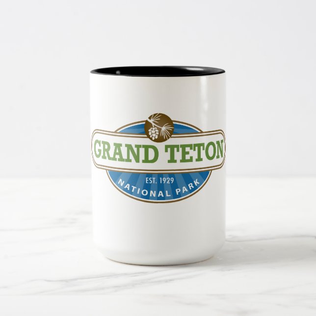 Grand Teton National Park Two-Tone Coffee Mug (Center)