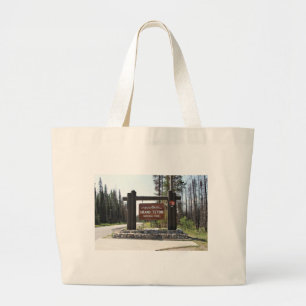 Grand Teton National Park, US National Park, Sign Large Tote Bag