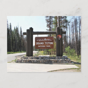 Grand Teton National Park, US National Park, Sign Postcard