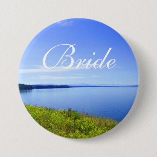 Grand Teton National Park wedding bride button. 7.5 Cm Round Badge