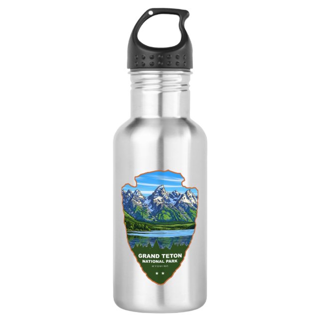 Grand Teton National Park Wyoming Arrowhead 532 Ml Water Bottle (Front)
