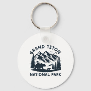 Grand Teton National Park Wyoming Bear Hiking Moun Key Ring