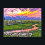 Grand Teton National Park, Wyoming Postcard<br><div class="desc">This unique postcard features a photograph of the Grand Tetons,  inside Grand Teton National Park,  in beautiful state Wyoming. Please feel free to adjust all the available options as you wish.</div>