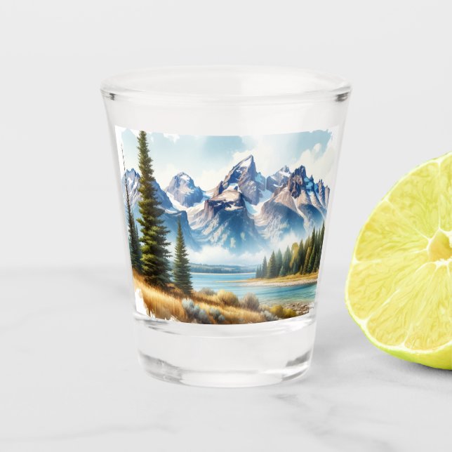 Grand Teton National Park Wyoming Shot Glass (Front)