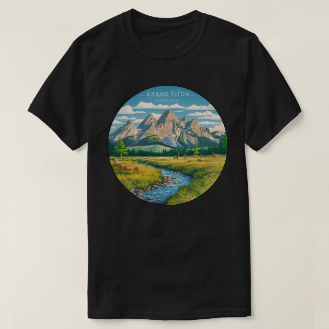 Grand Teton National Park Wyoming T-Shirt (Design Front)