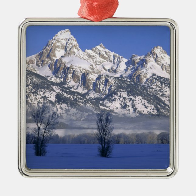 GRAND TETON NATIONAL PARK, WYOMING. USA. Fog & Metal Ornament (Front)