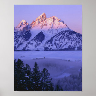 GRAND TETON NATIONAL PARK, WYOMING. USA. Fog & Poster