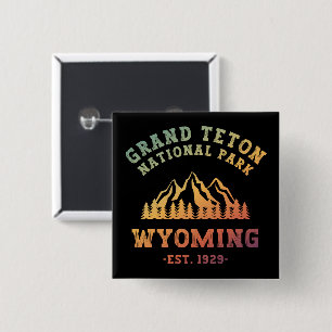 Grand Teton National Park Wyoming USA Gradient 15 Cm Square Badge