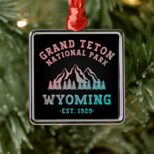 Grand Teton National Park Wyoming USA Gradient Metal Ornament