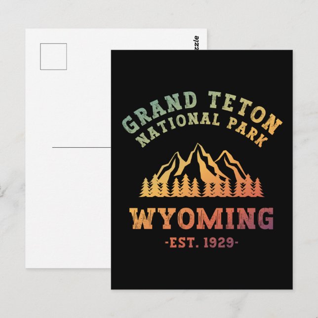 Grand Teton National Park Wyoming USA Gradient Postcard (Front/Back)