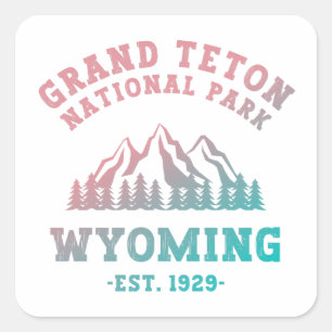 Grand Teton National Park Wyoming USA Gradient Square Sticker