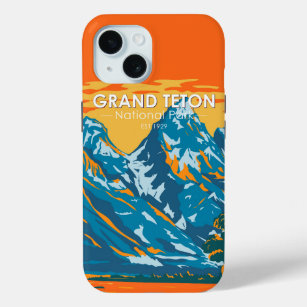 Grand Teton National Park Wyoming Vintage  iPhone 15 Case
