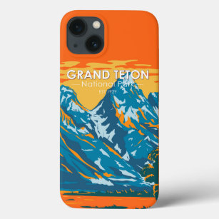 Grand Teton National Park Wyoming Vintage  iPhone 13 Case