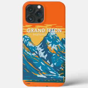 Grand Teton National Park Wyoming Vintage  iPhone 13 Pro Max Case
