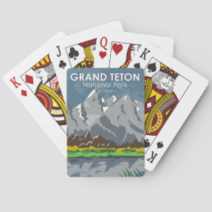 Grand Teton National Park Wyoming Vintage Playing Cards