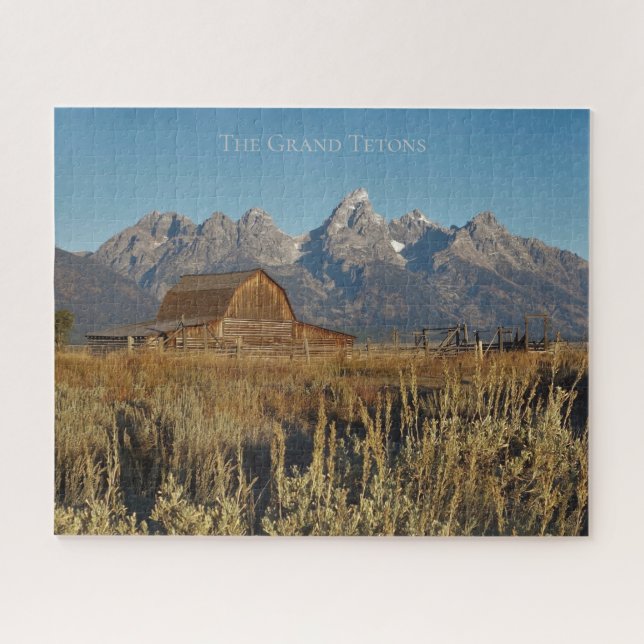 Grand Teton National Park Wyoming with Barn Jigsaw Puzzle (Horizontal)