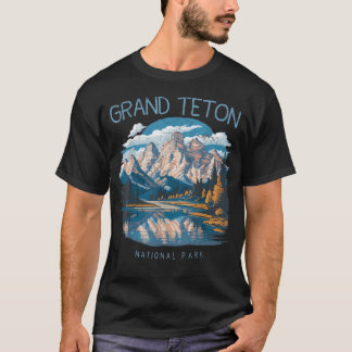 Grand Teton Retro Us Wyoming Jackson Hole Lake T-Shirt