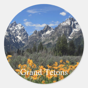 Grand Teton Springtime Souvenir Photo Classic Round Sticker
