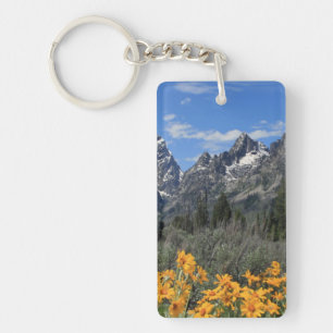 Grand Teton Springtime Souvenir Photo Key Ring