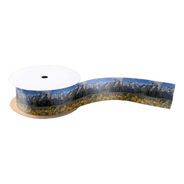 Grand Teton Springtime Souvenir Photo Satin Ribbon (Spool)