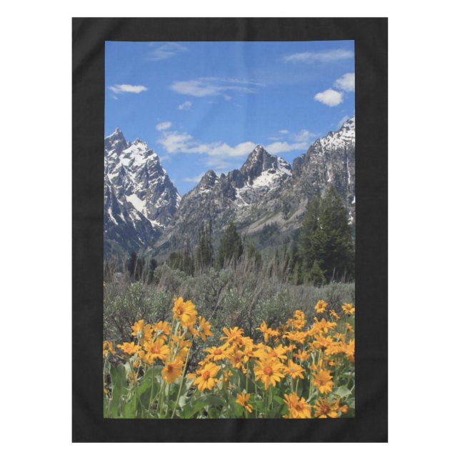 Grand Teton Springtime Souvenir Photo Tablecloth (Front)
