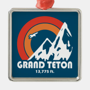 Grand Teton Sun Eagle Metal Ornament