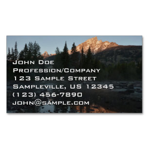 Grand Teton Sunrise at Cottonwood Creek Magnetic Business Card