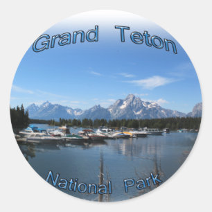 Grand Teton, US, Montana national park Classic Round Sticker