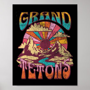 Grand Teton Wyoming Nature Hiking Mountains Outdoo Poster