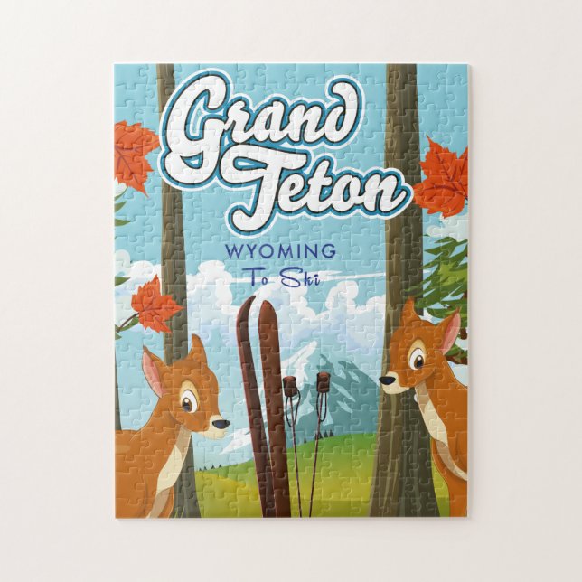 Grand Teton Wyoming to ski. Jigsaw Puzzle (Vertical)
