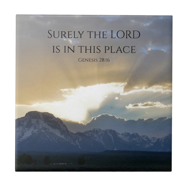 Grand Tetons Bible Scripture Ceramic Tile (Front)
