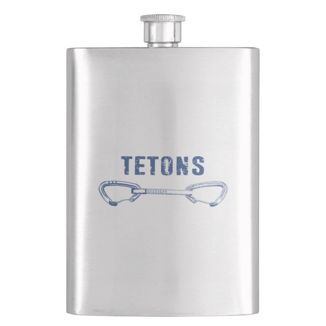 Grand Tetons Climbing Quickdraw Hip Flask (Front)
