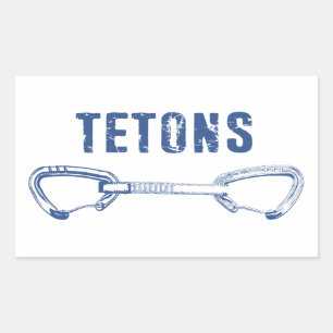 Grand Tetons Climbing Quickdraw Rectangular Sticker