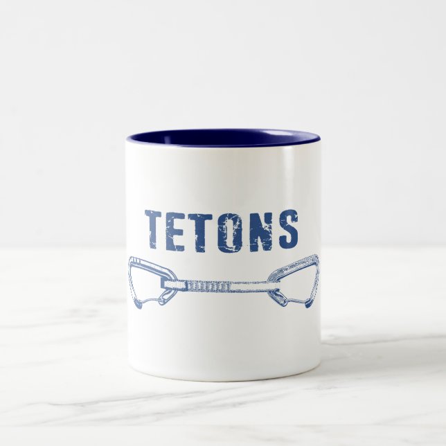 Grand Tetons Climbing Quickdraw Two-Tone Coffee Mug (Center)