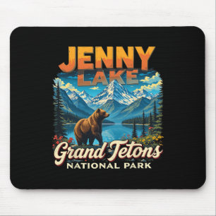 Grand Tetons National Park Jenny Lake Vintage Trip Mouse Pad