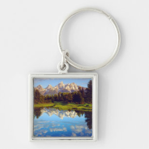 Grand Tetons reflecting in the Snake River Key Ring