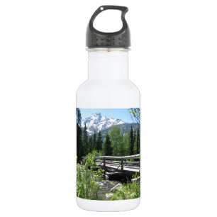 Grand Tetons Spring Snow and Wood Bridge 532 Ml Water Bottle