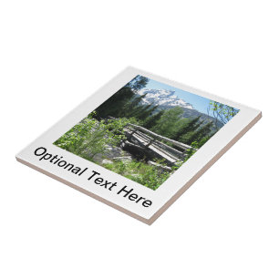 Grand Tetons Spring Snow and Wood Bridge Ceramic Tile