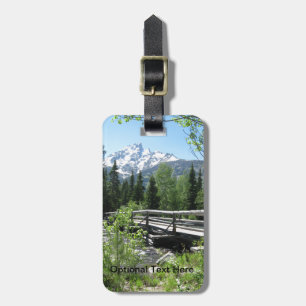 Grand Tetons Spring Snow and Wood Bridge Luggage Tag