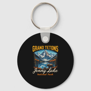 Grand Tetons Vintage Trip Vacation National Park J Key Ring