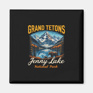 Grand Tetons Vintage Trip Vacation National Park J Magnet