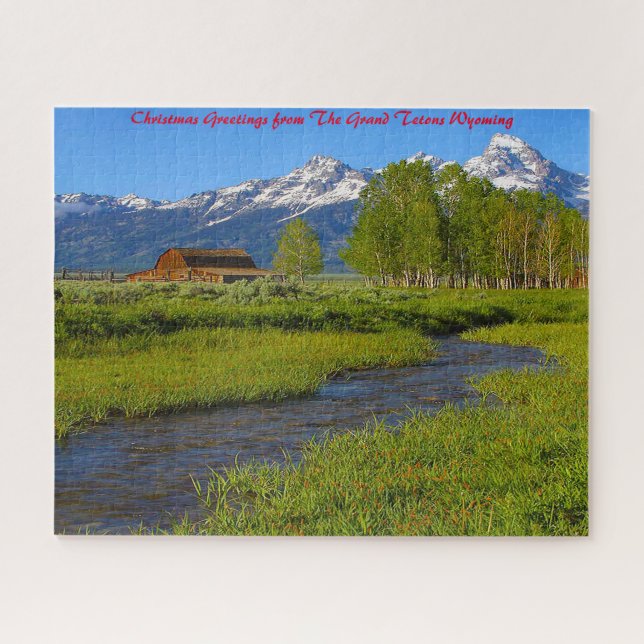 Grand Tetons Wyoming .Christmas Greetings Jigsaw Puzzle (Horizontal)