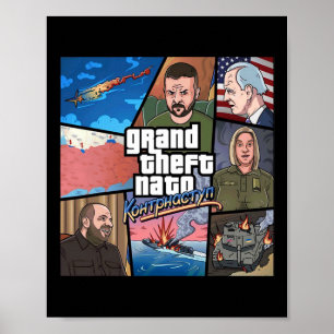 Grand Theft Nato Ukraine Counter Offensive War Pro Poster