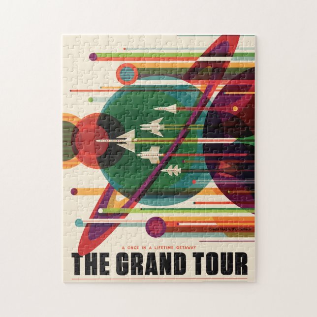 Grand Tour Retro NASA Travel Poster Jigsaw Puzzle (Vertical)