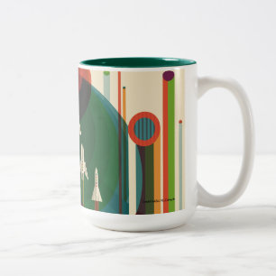 Grand Tour - Retro NASA Travel Poster Two-Tone Mug