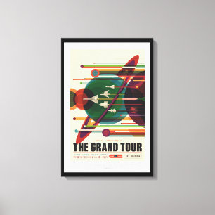 Grand Tour Retro NASA Travel Poster Wrapped Canvas