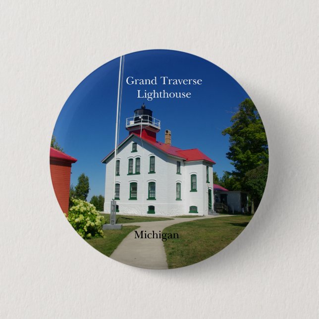 Grand Traverse Lighthouse button (Front)
