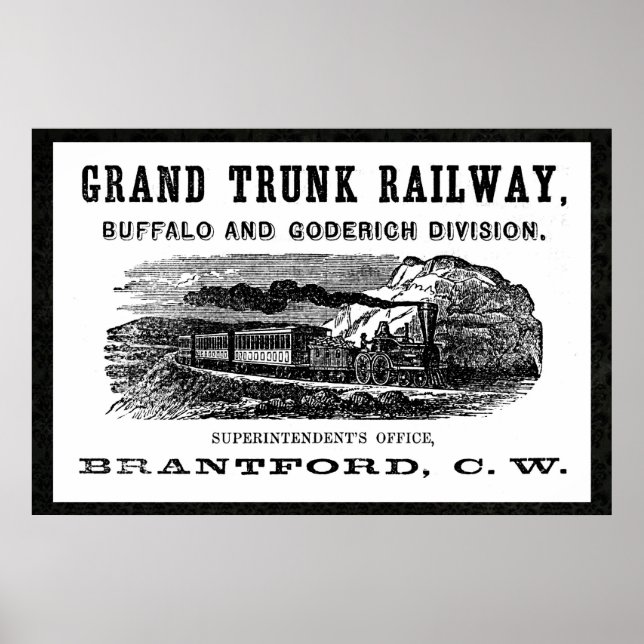 Grand Trunk Railway Reissue Vintage 36 x 24 Poster (Front)