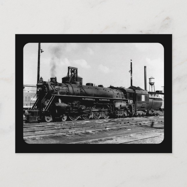 Grand Trunk Western (G.T.W.) Steam Engine #6323 Postcard (Front)